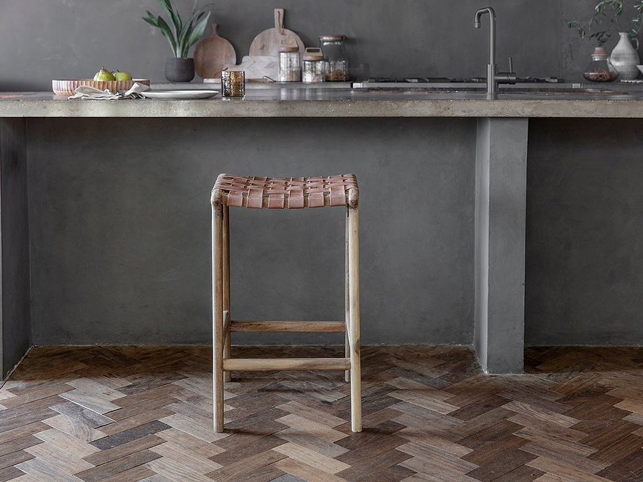 Adembi Woven Leather Counter Stool