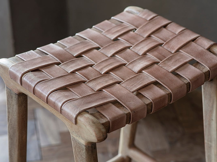 Adembi Woven Leather Counter Stool