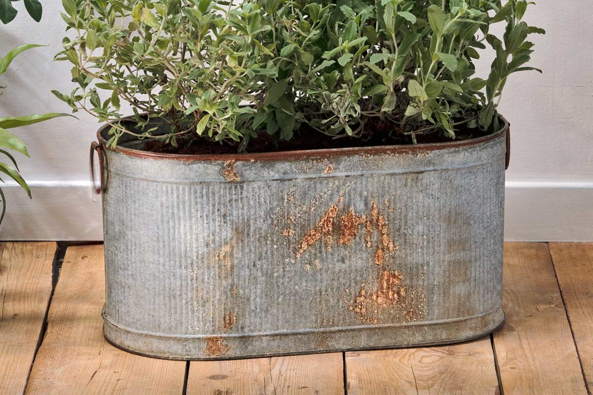 Akasa Trough Planter - Zinc