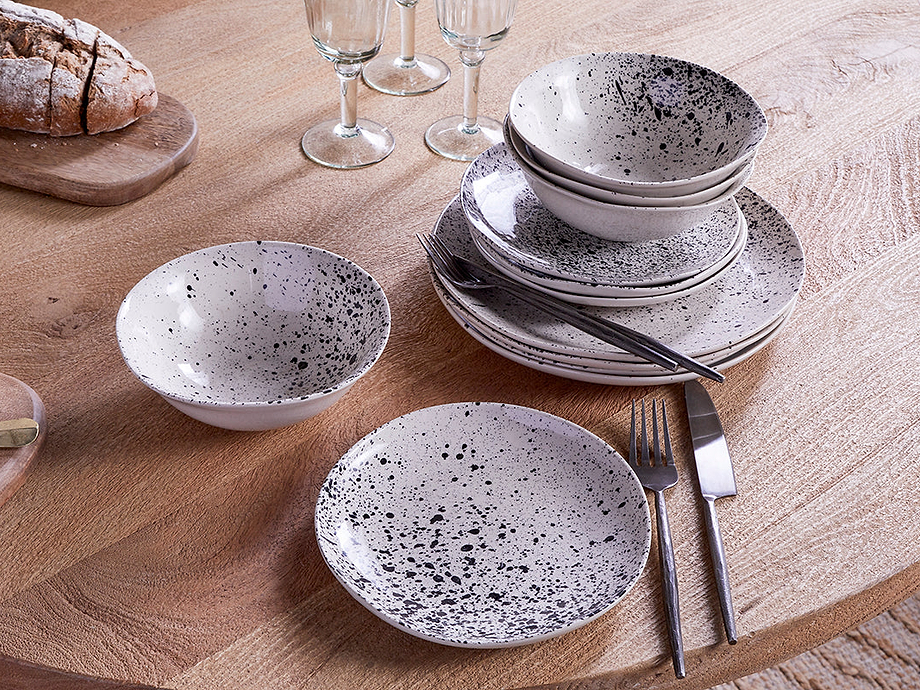 Ama Splatter Dinnerware Set - (Set of 12)