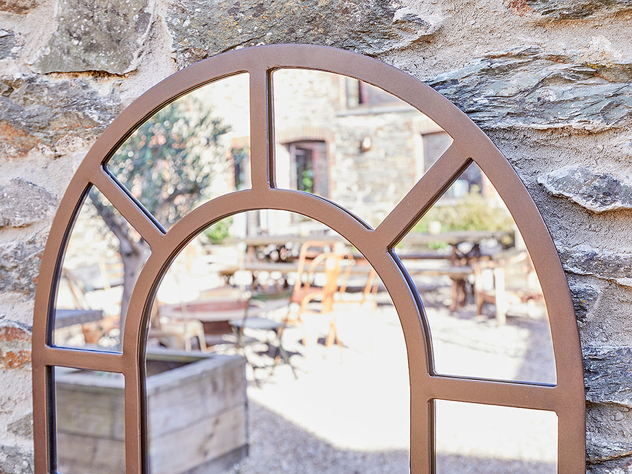 Amaga Arched Outdoor Mirror - Antique Black