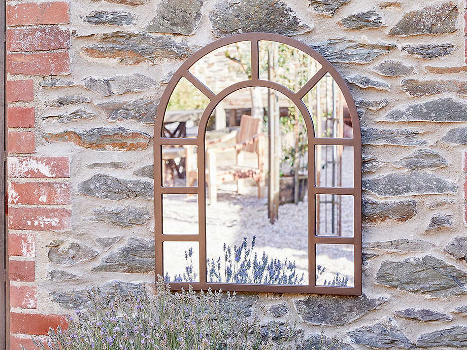 Amaga Arched Outdoor Mirror - Antique Black