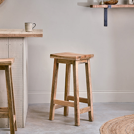 Ambi Wooden Stool - Tall-nkuku