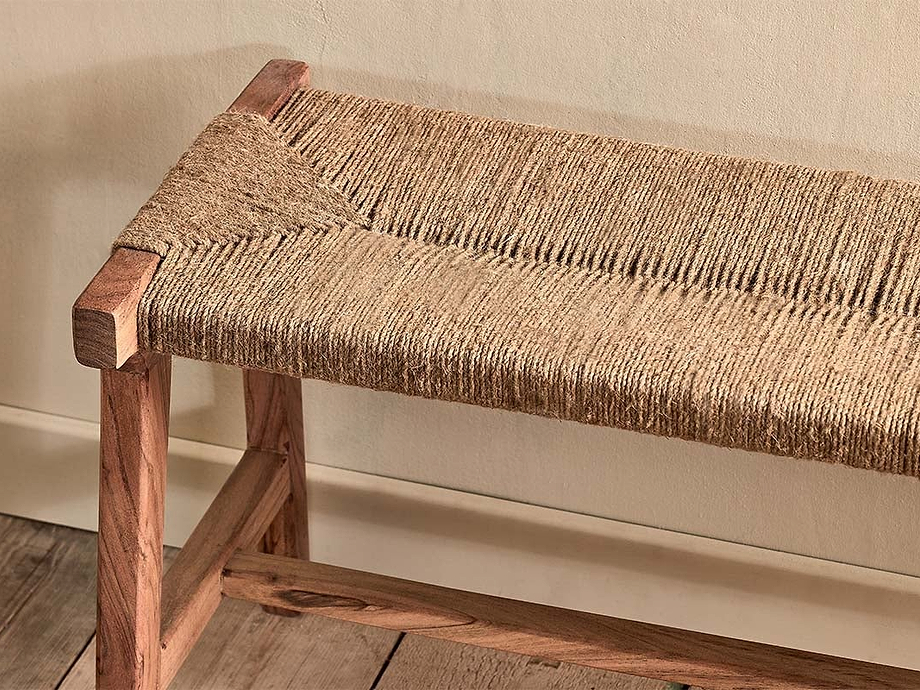 Amhara Acacia & Jute Woven Bench