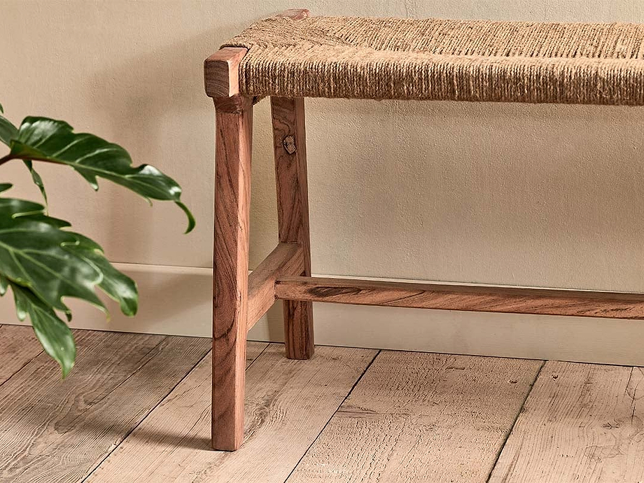 Amhara Acacia & Jute Woven Bench