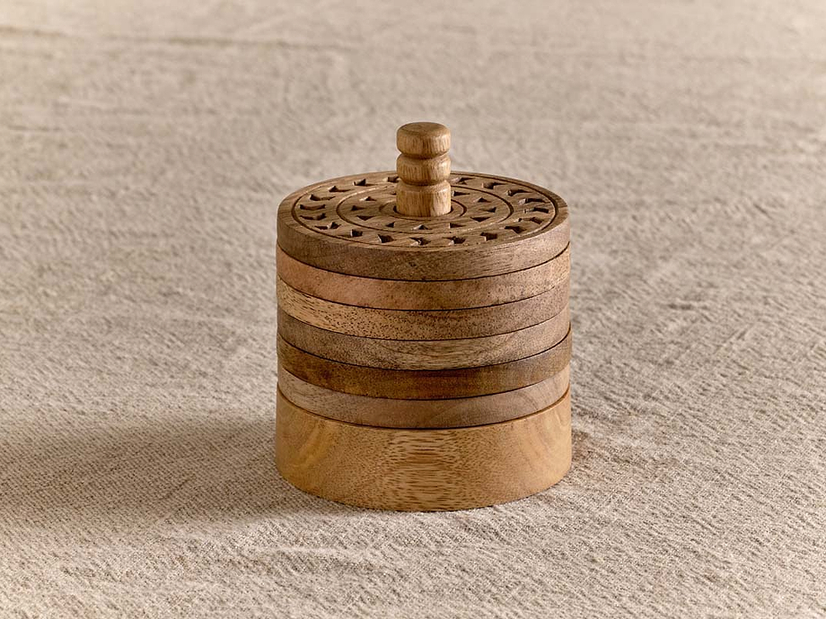 Anali Mango Wood Coasters - Natural