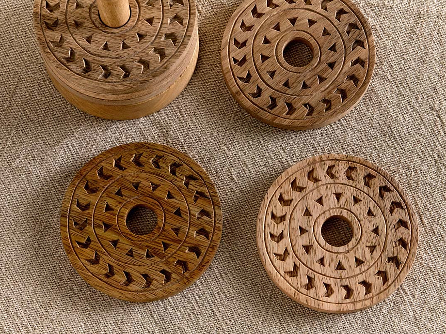 Anali Mango Wood Coasters - Natural