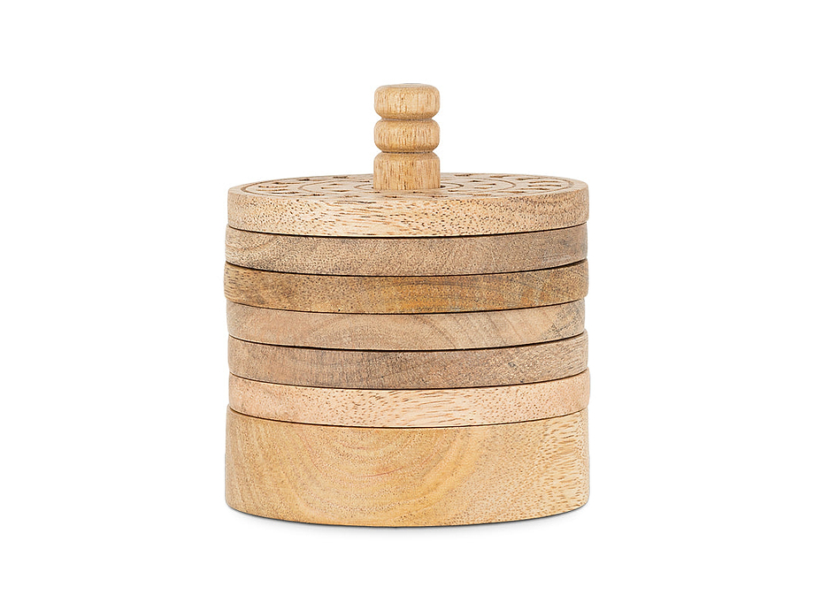 Anali Mango Wood Coasters - Natural