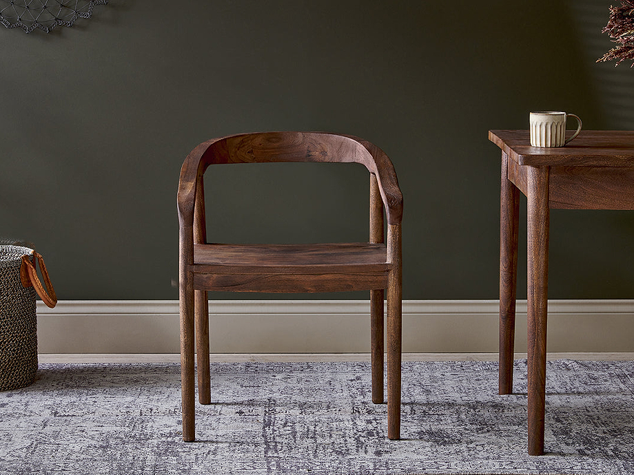 Anbu Acacia Dining Chair - Washed Walnut