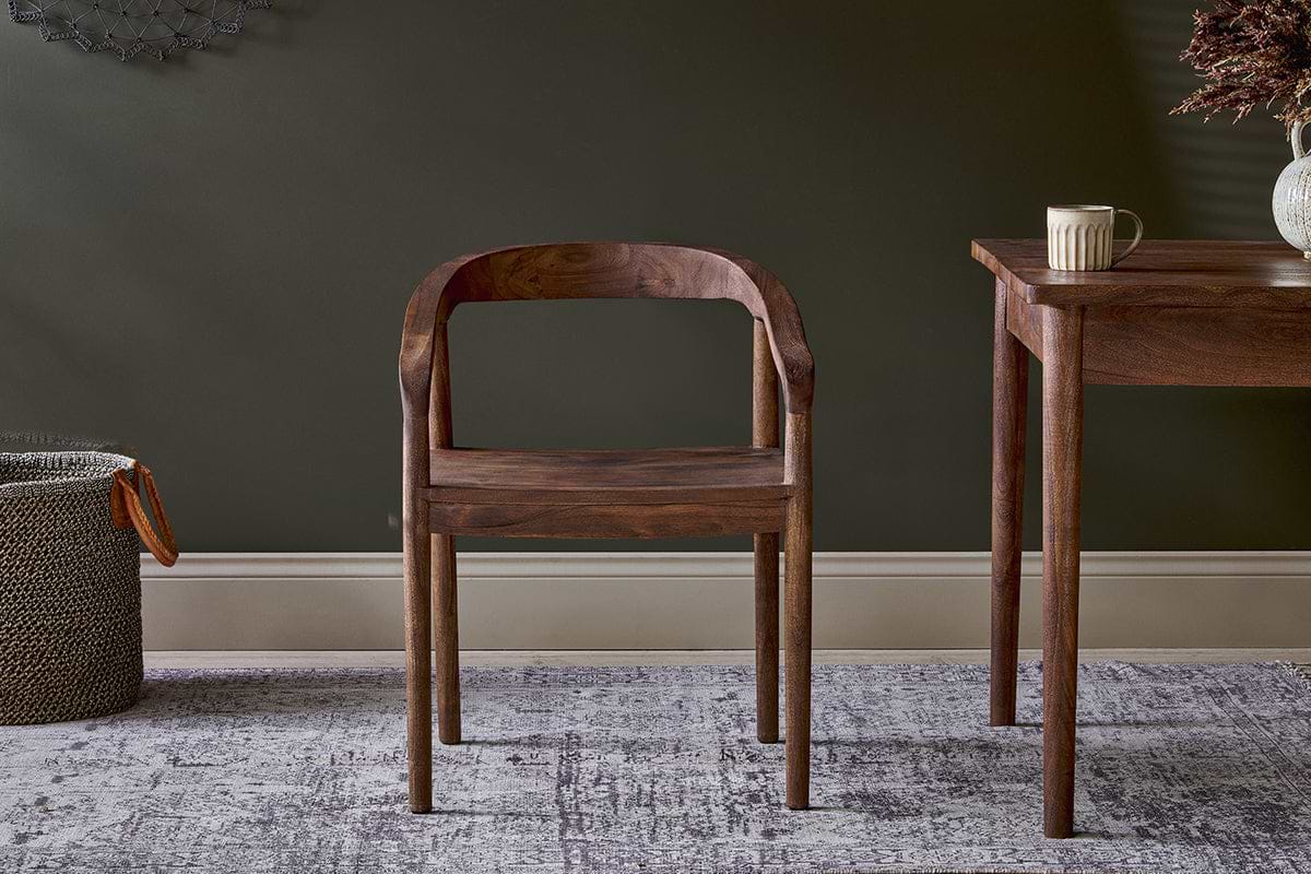 Anbu Acacia Dining Chair Washed Walnut