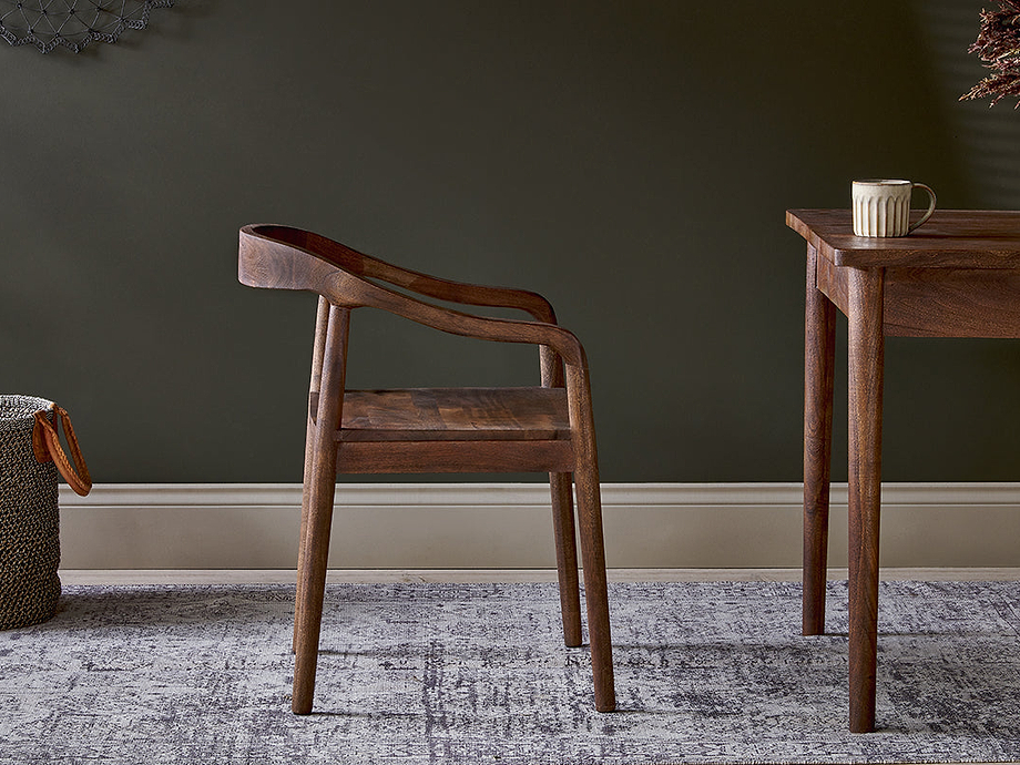 Anbu Acacia Dining Chair - Washed Walnut