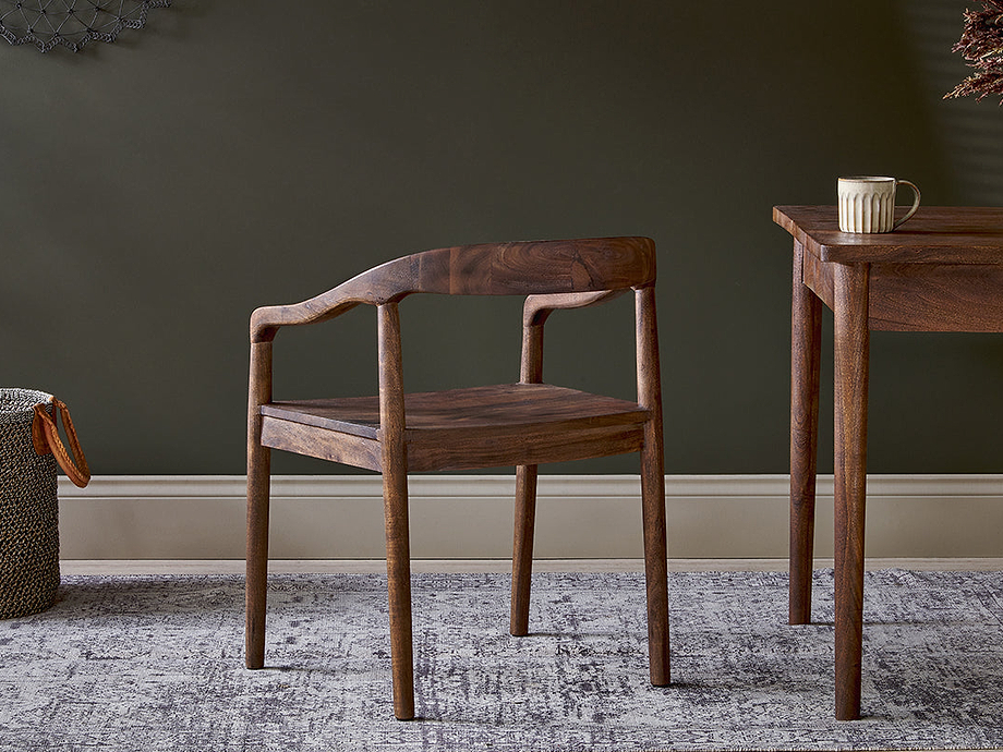 Anbu Acacia Dining Chair - Washed Walnut