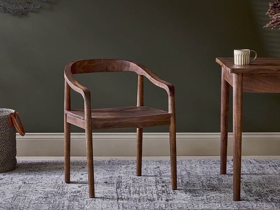 Anbu Acacia Dining Chair - Washed Walnut