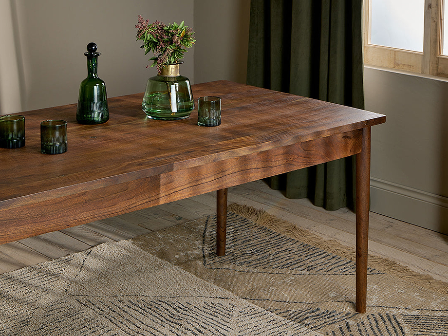 Anbu Acacia Dining Table - Washed Walnut