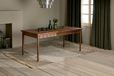 Anbu Acacia Dining Table - Washed Walnut - Small-nkuku