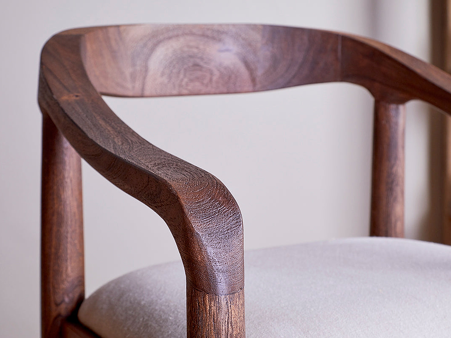 Anbu Acacia Upholstered Counter Chair - Washed Walnut