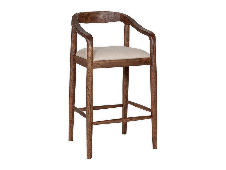 Anbu Acacia Upholstered Counter Chair - Washed Walnut