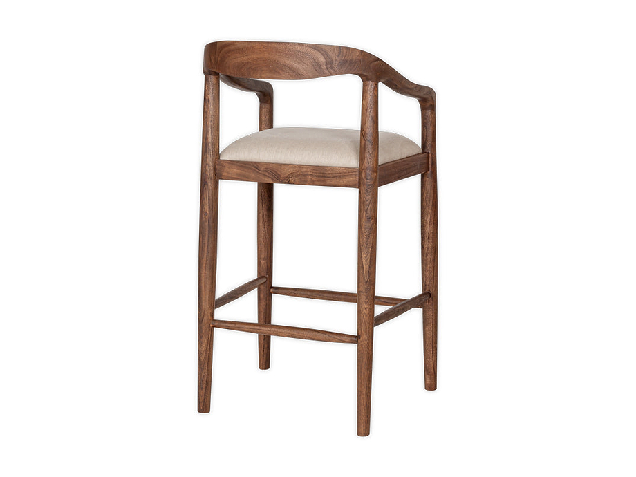 Anbu Acacia Upholstered Counter Chair - Washed Walnut