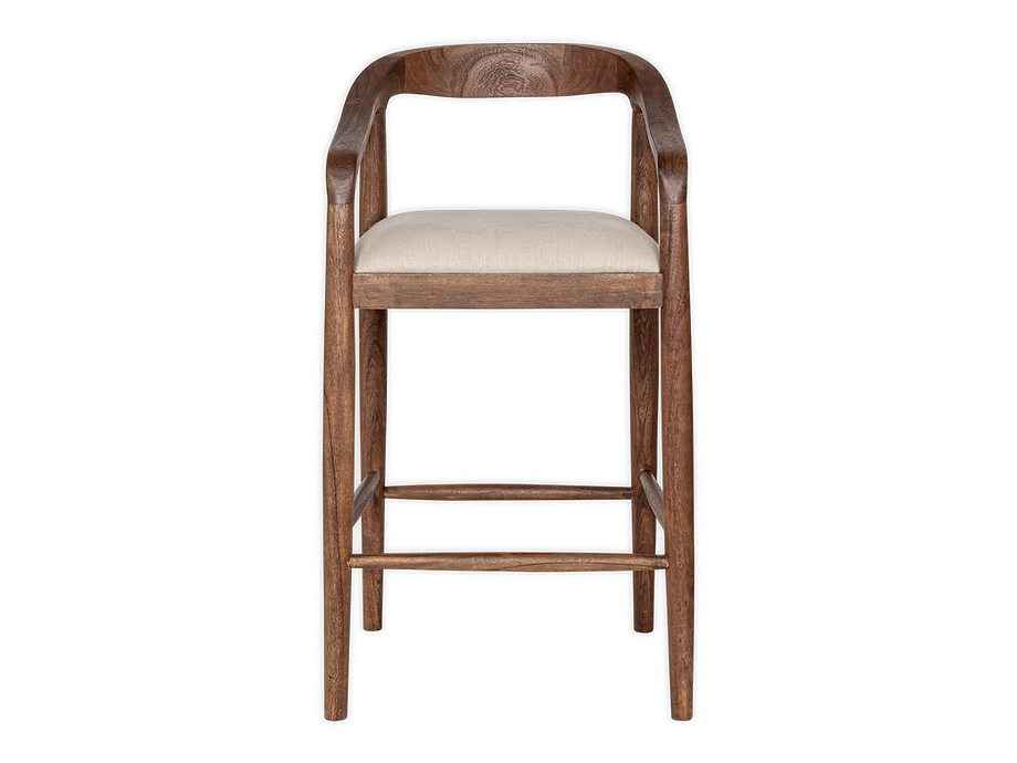 Anbu Acacia Upholstered Counter Chair - Washed Walnut