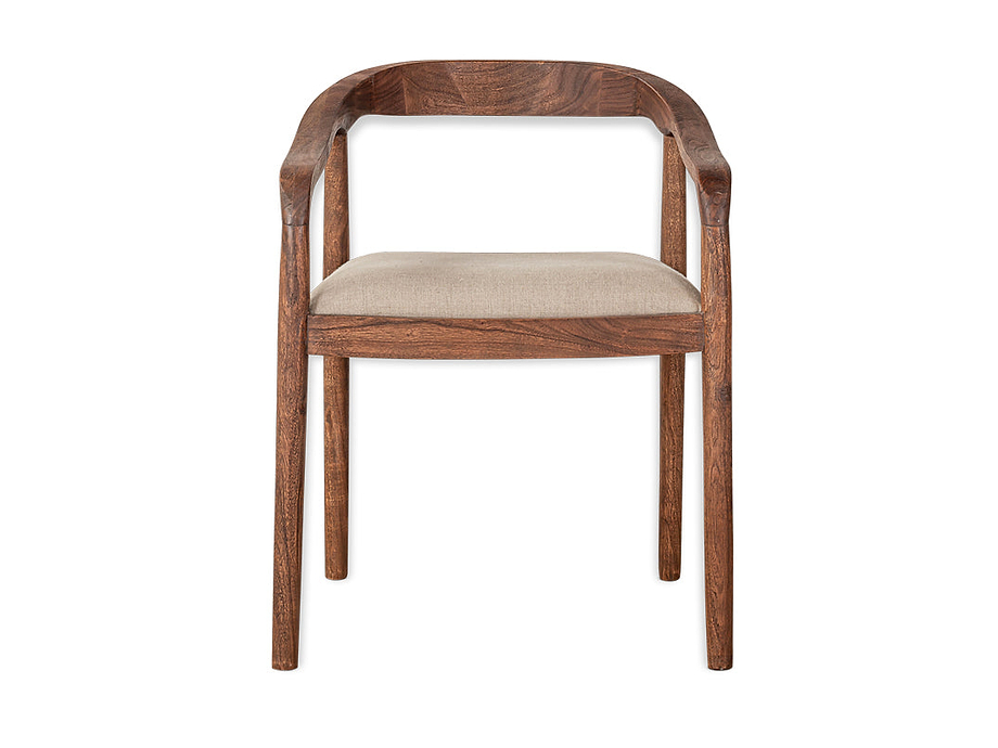 Anbu Acacia Upholstered Dining Chair - Washed Walnut