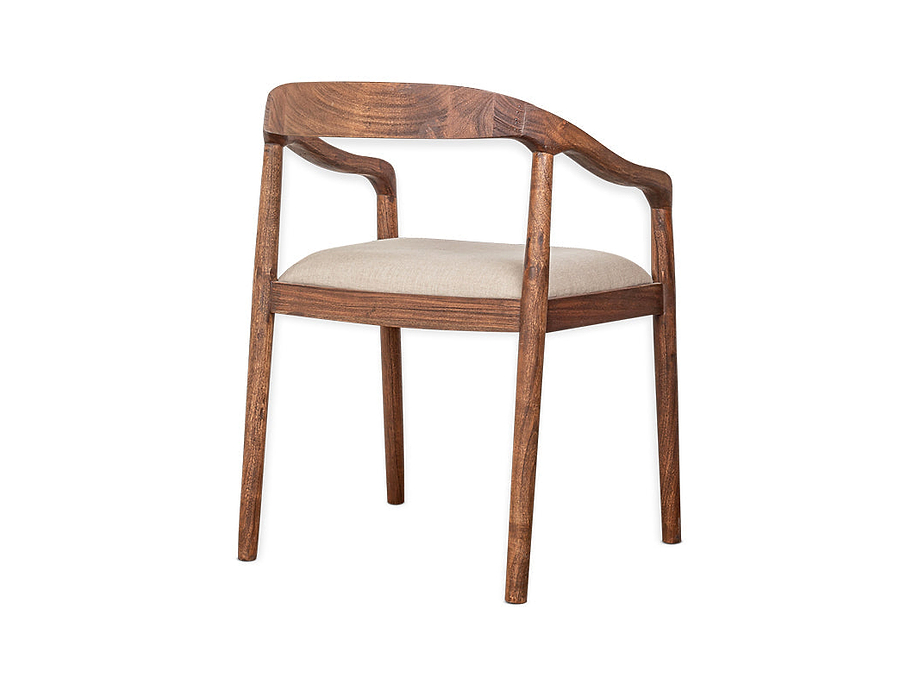 Anbu Acacia Upholstered Dining Chair - Washed Walnut