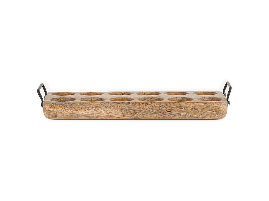 Anda Mango Wood Egg Holder - Natural