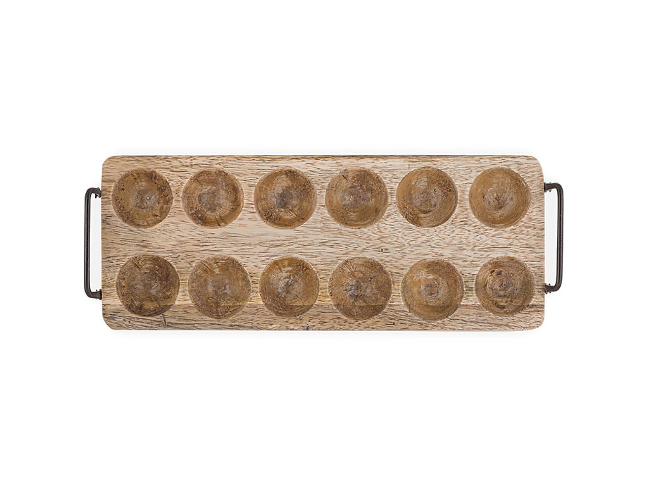 Anda Mango Wood Egg Holder - Natural