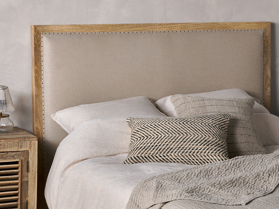 Anesha Upholstered Linen Headboard - Natural