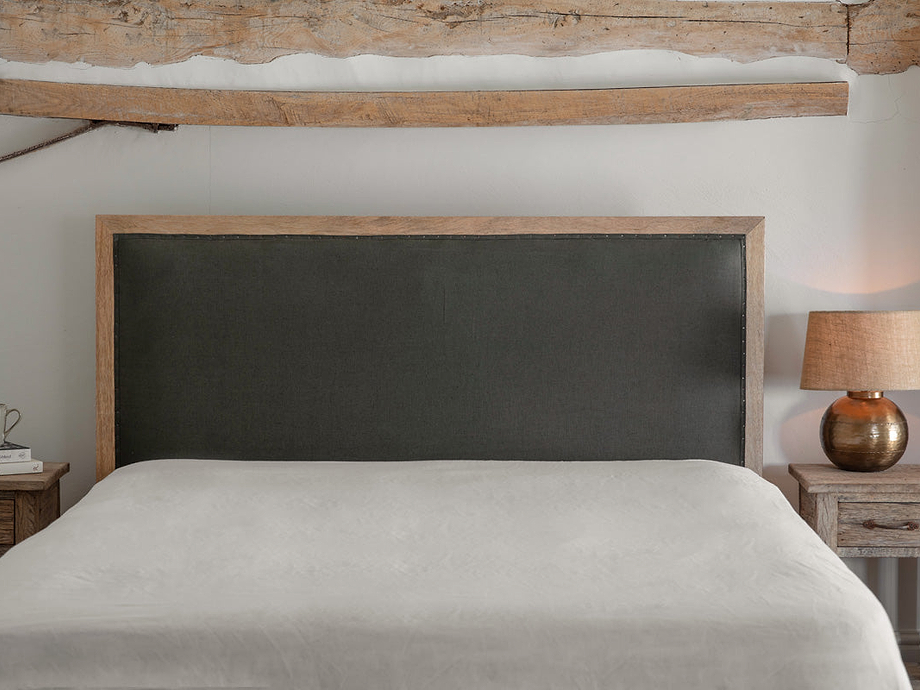 Anesha Upholstered Linen Headboard - Olive Green