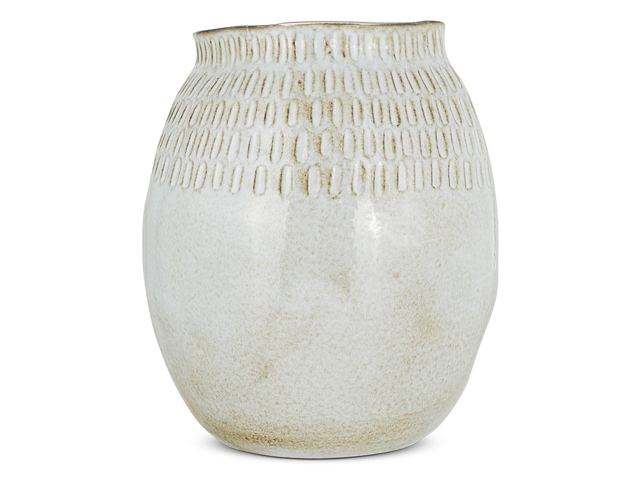 Anjuna Reactive Glaze Ceramic Vase - Off White