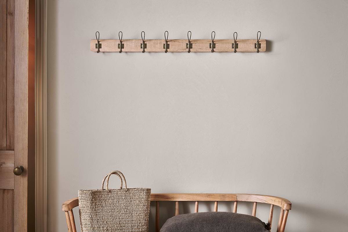 Ankita Mango Wood Iron Hooks Natural Antique Brass Large