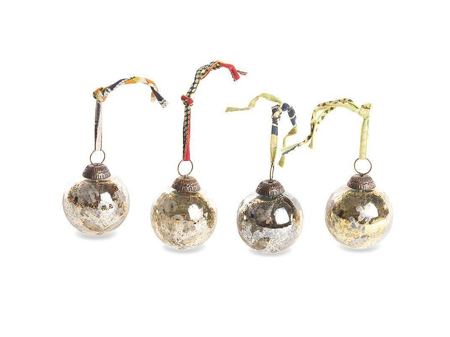 Antique Gold Baubles (Set of 4)