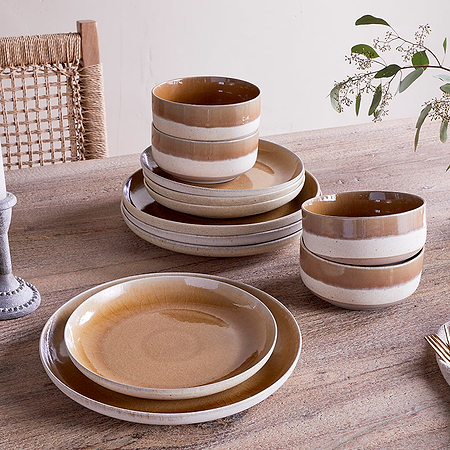 Arici Dinnerware Set - Natural - (Set of 12)-nkuku