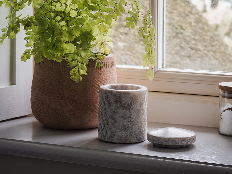 Asana Marble Storage Jar - Grey