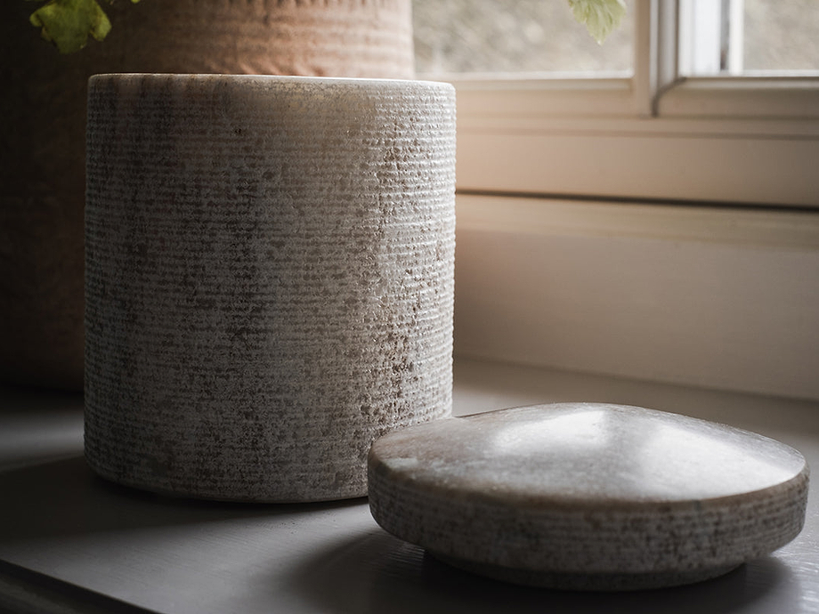 Asana Marble Storage Jar - Grey