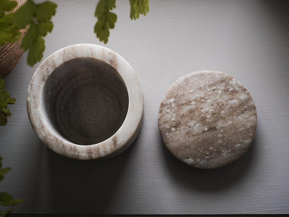 Asana Marble Storage Jar - Grey