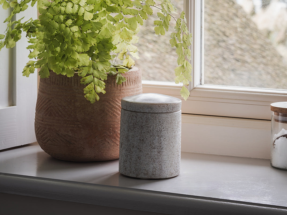 Asana Marble Storage Jar - Grey