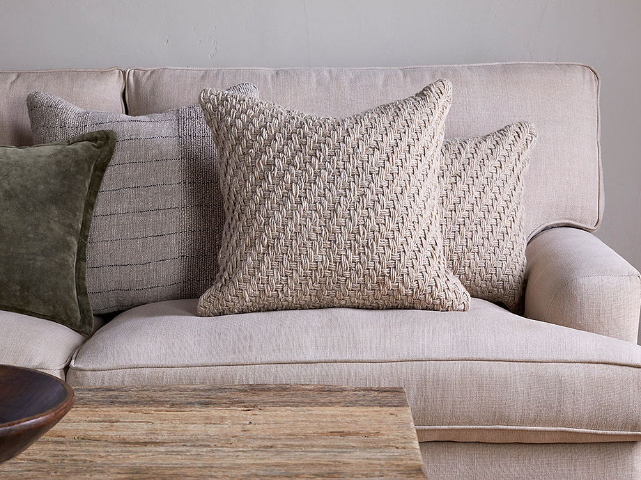 Atifa Cotton & Wool Cushion Cover - Natural