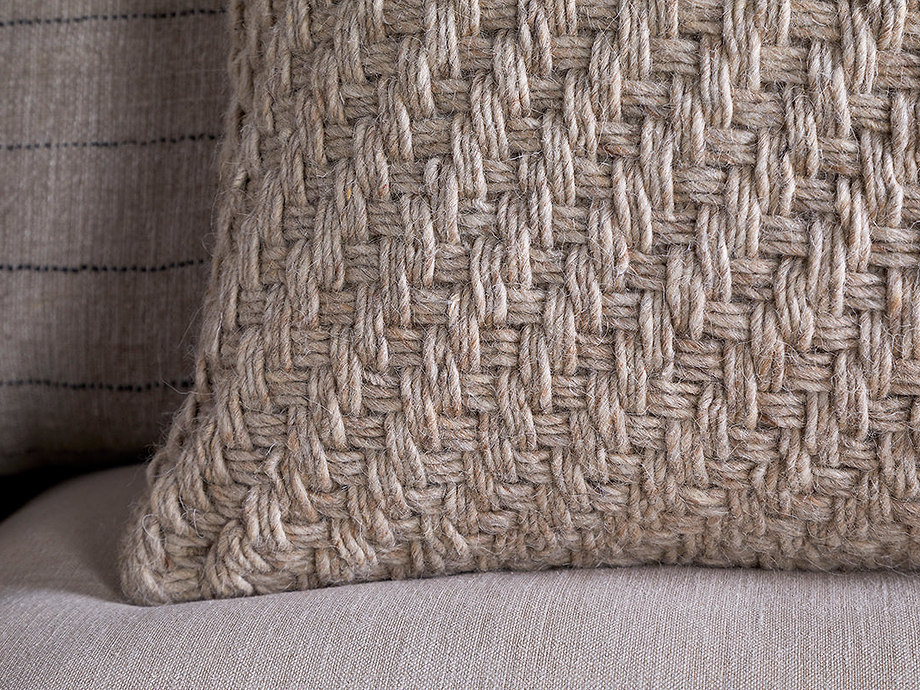 Atifa Cotton & Wool Cushion Cover - Natural