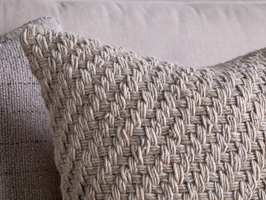 Atifa Cotton & Wool Cushion Cover - Natural