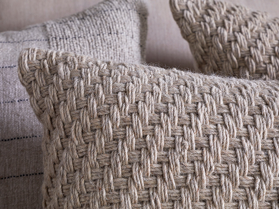 Atifa Cotton & Wool Cushion Cover - Natural