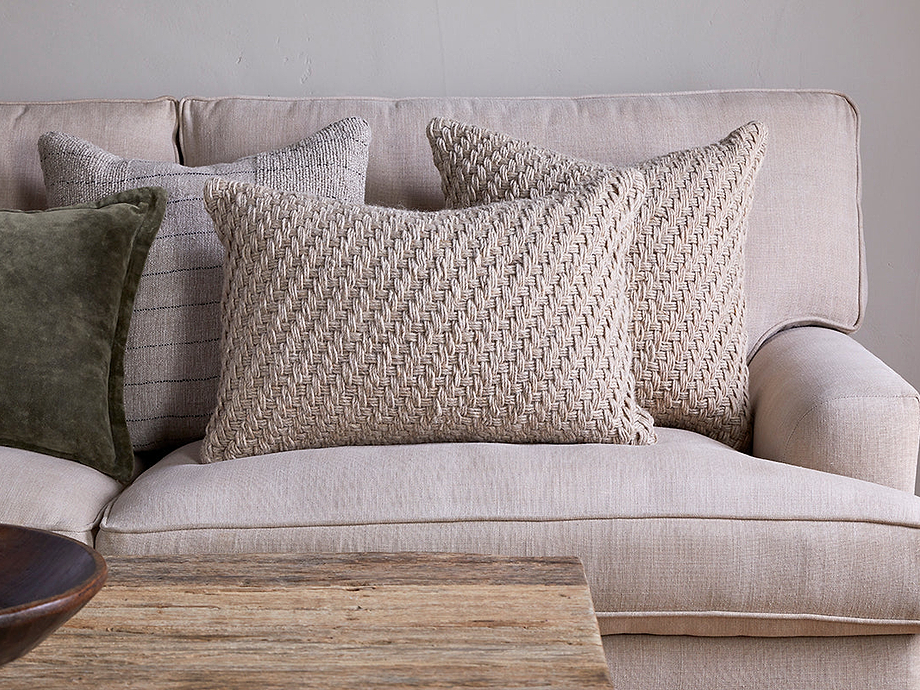 Atifa Cotton & Wool Cushion Cover - Natural