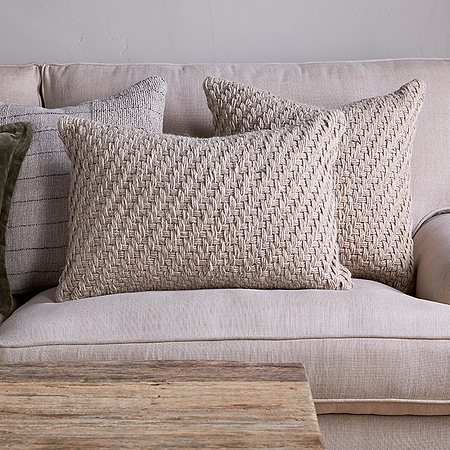Atifa Cotton & Wool Cushion Cover - Natural-nkuku
