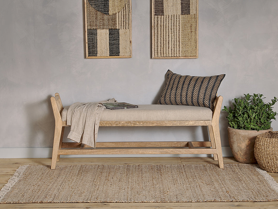 Avanthi Upholstered Sleigh Bench - Natural