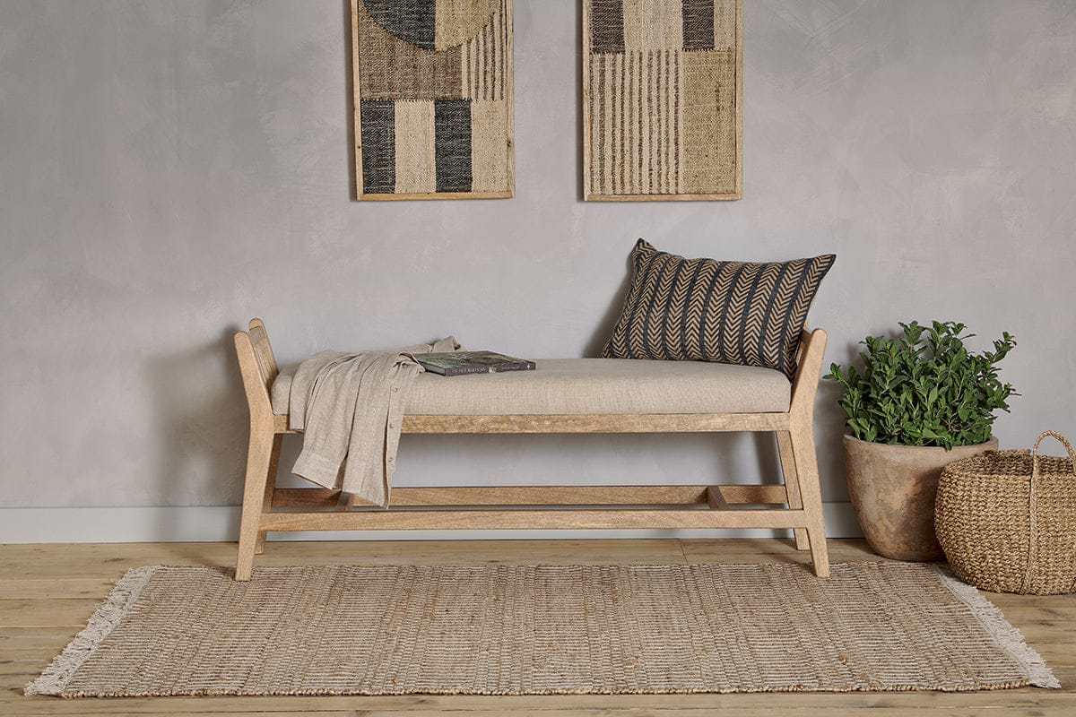 Avanthi Upholstered Sleigh Bench Natural