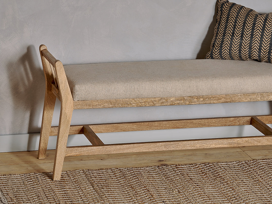 Avanthi Upholstered Sleigh Bench - Natural