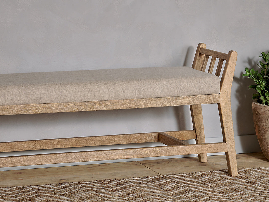 Avanthi Upholstered Sleigh Bench - Natural