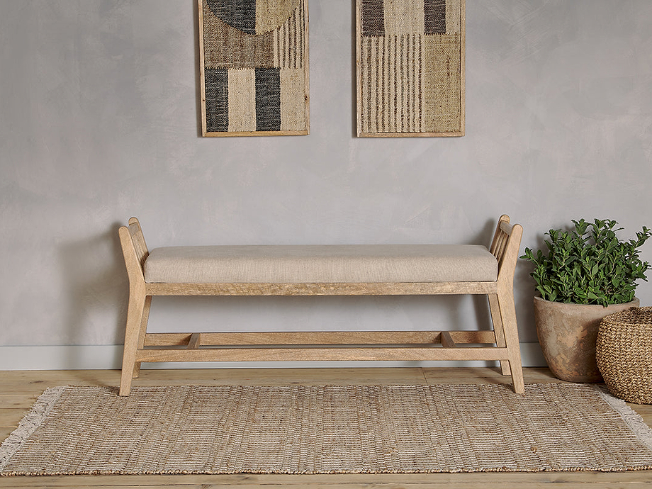 Avanthi Upholstered Sleigh Bench - Natural