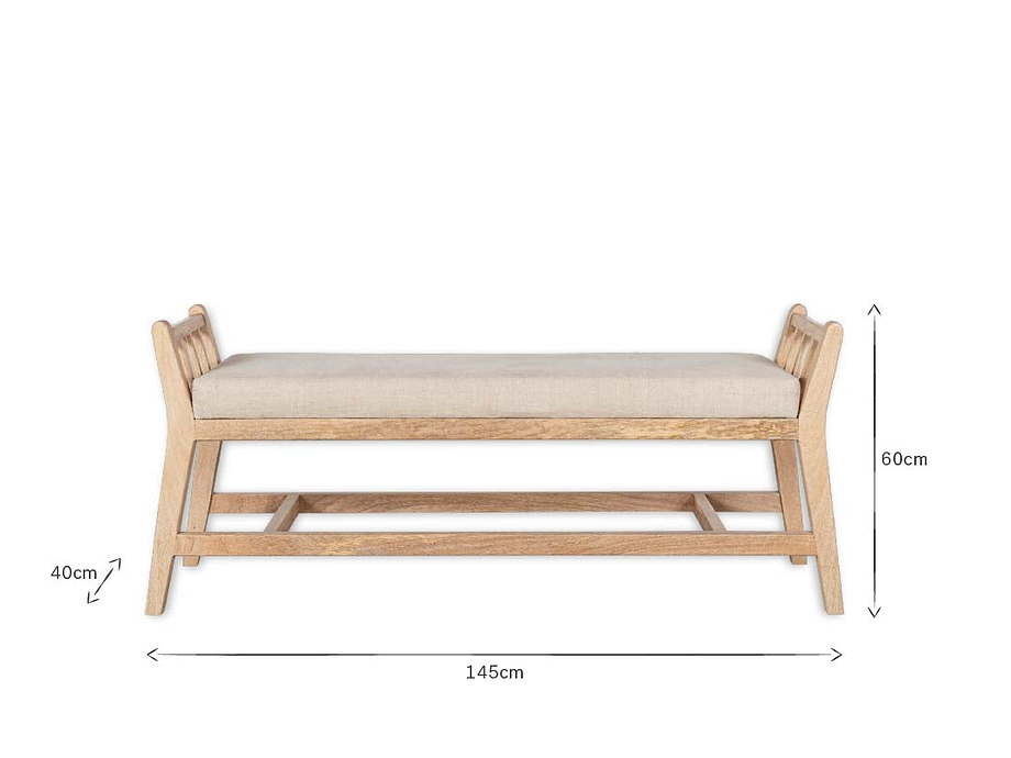 Avanthi Upholstered Sleigh Bench - Natural