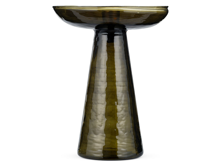 Avyn Recycled Glass Candle Holder - Forest Green